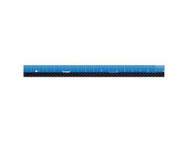 Victor EZ12SBL Easy Read 12 Blue Stainless Steel Ruler - 1/32