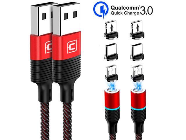 Magnetic Cable 3 in 1 USB C Micro USB Android Charging Cable Type C Fast Phone Charger Compatible with i-Product Phone X Xs 8 8 Plus 7 6s 5s