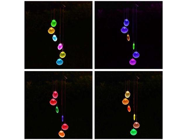 LED Solar Hummingbird Wind Chime Solar String Lights, Waterproof Six  Hummingbird Wind Chimes for Home Party Night Garden Decoration