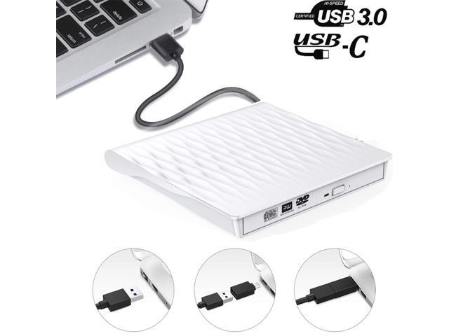 ESTONE External CD DVD Drive USB 30 and Type-C Portable CD/DVD Player for Laptop CD Drive Reader Writer Burner Compatible with Laptop Desktop PC