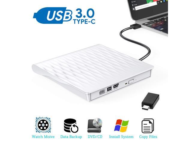 ESTONE External DVD Drive for Laptop USB 30 Portable Optical Slim CD/DVD Burner Player RW Drive Compatible with Desktop PC Windows XP/ 2003/