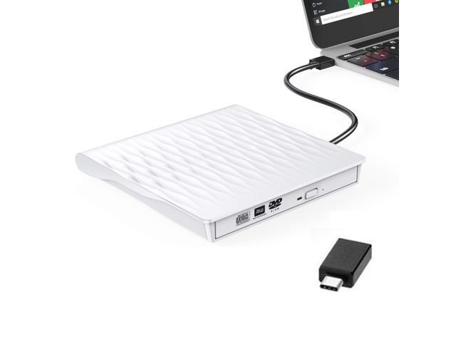 ESTONE DVD Drive External cd/DVD Drive for Laptop Burner USB 30 Portable Slim with Type c Connector for iMac Notebook Laptop Desktop Support Mac