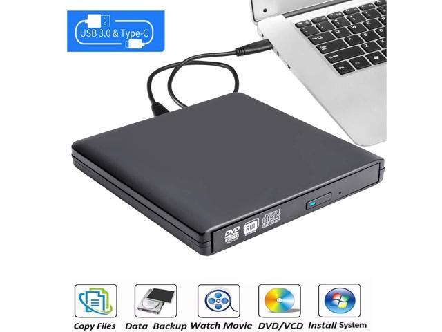 ESTONE Aluminum External DVD Drive USB 30 Type-C CD DVD +/-RW Optical Drive USB C Burner Slim CD/DVD ROM Rewriter Writer Reader Portable for PC