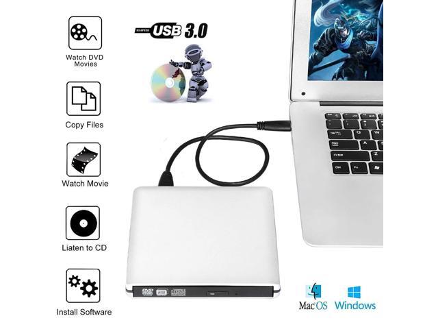 ESTONE Aluminum External DVD Drive USB 30 Portable CD/DVD+/-RW Drive/DVD Player for Laptop CD ROM Burner Compatible with Laptop Desktop PC