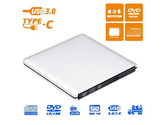 ESTONE Aluminum External DVD Drive USB 30 USB C CD Burner CD/DVD +/-RW Optical Drive Slim Portable DVD CD ROM Rewriter Writer Duplicator for