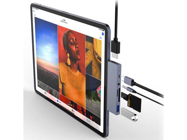 USB C HUB for iPad Pro 11/129 2021 2020 2018/iPad Air 4 6in1 USB C Hub with 4K HDMI35mm Headphone Jack2 USB30USB C PD Charging Adapter for