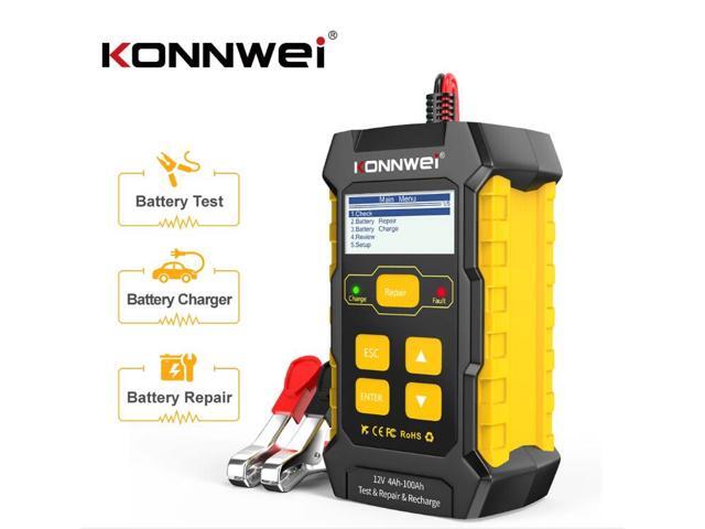 KONNWEI KW510 12V Car Battery Tester Full Automatic 5A Car Battery Charger 3 in 1 Lead Acid Pulse Repair Tools