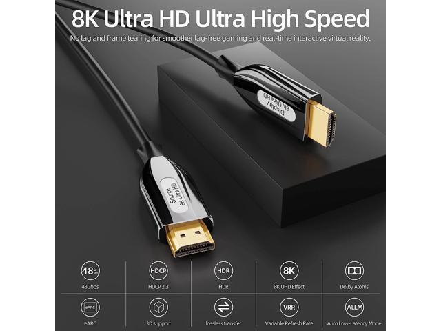 30Ft EARC Fiber Optic HDMI 2.1 Cable 8K@60Hz 4:4:4 48Gbps - View #4