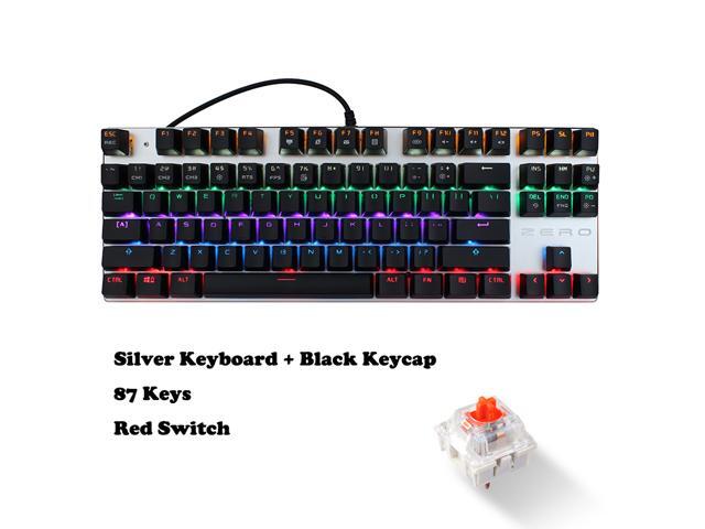 ESTONE Mechanical Gaming Keyboard 87 Keys Black Switch USB Wired Gaming Keyboard with LED Mix-light Anti-ghosting Blacklit for Gamer Tablet