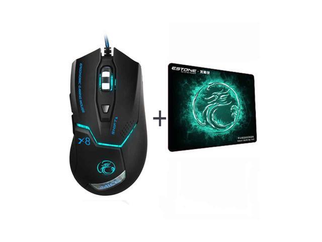 ESTONE Wired Gaming Mouse Professional 3200dpi USB Optical Mouse Gamer Mice 6 Buttons Computer Mouse E-sport Gamer For PC Laptop X8 (WITH GIFT