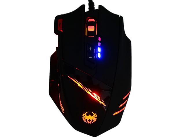 ZELOTES C-12 Wired USB Optical Gaming Mouse 7 LED Lights 12 Key Adjustable 4000DPI Computer Mouse Mice Cable Mouse for Pro Gamer