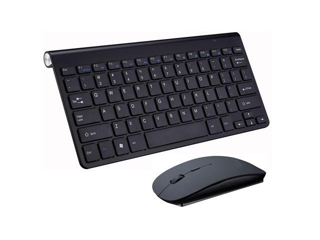 ESTONE 24G Wireless Keyboard Mouse Ultra-Thin Comb 78 Key Mini Teclado e mouse sem fio for Desktop Laptop Smart TV Home Office Use Black