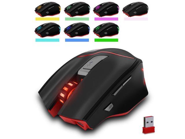 Zelotes F18 Wired 24G Wireless Gaming Mouse with 3200 DPI 7 Buttons LED Backlight for Gamer PC Laptop Desktop Notebook
