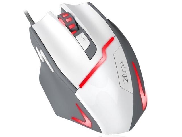Zelotes Gaming Gamer Mouse [7200DPI High Precision][Fire Button][LED Breath Light] ZELOTES Ergonomic Wired Optical Computer Mice for