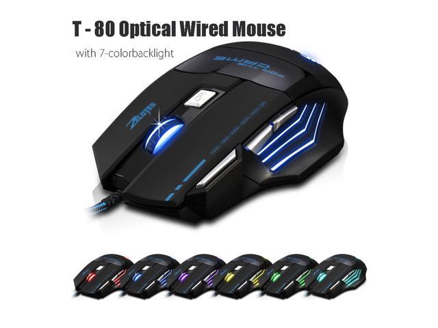 Zelotes Scorpion 5500 DPI High Precision USB Wired Gaming Mouse7 Buttons Weight Tuning Set (Black)