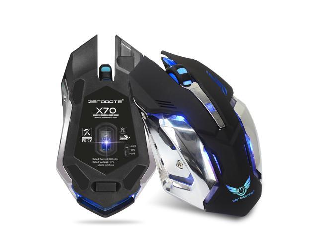 ZERODATE Wireless Gaming Mouse Wireless Rechargeable Mouse with Colorful LED Lights and 2400/1600/1000 DPI 600mah Lithium Battery for Laptop and
