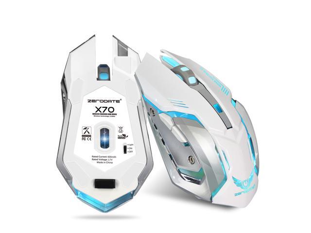 ZERODATE Wireless Gaming Mouse Wireless Rechargeable Mouse with Colorful LED Lights and 2400/1600/1000 DPI 600mah Lithium Battery for Laptop and