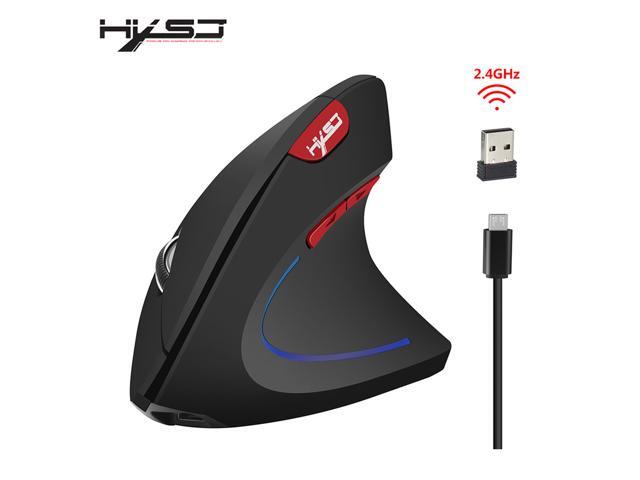 HXSJ Wireless Mouse Optical 24G Mouse Ergonomics 800/1600/2400Dpi Wrist Treatment Vertical Mouse For PC Laptop Desktop-Black