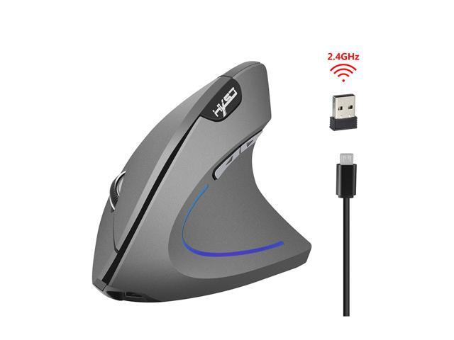 HXSJ Wireless Mouse Optical 24G Mouse Ergonomics 800/1600/2400Dpi Wrist Treatment Vertical Mouse For PC Laptop Desktop- Gray