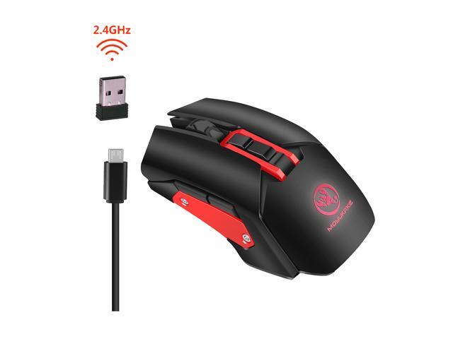 MOYUKAXIE X80 Rechargeable Laptop Wireless Mouse Wireless Optical Computer PC Gaming Macbook mice with USB24GHz4800 DPI 5 Levels7-Buttons for
