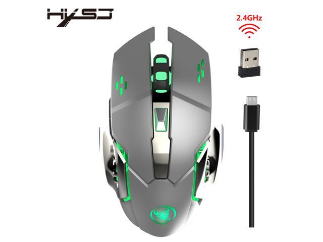 HXSJ M70 24G Wireless Mouse Rechargeable Mouse 24G 2400DPI computer mouse mini ergonomic mouse player laptop For Office Gaming-Gray