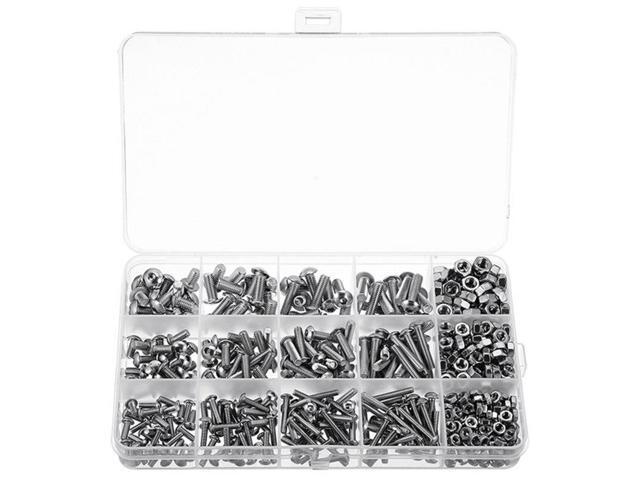 515Pcs Mxsh4 M3/M4/M5 Stainless Steel Machine Screws And Nut Kits Hex Socket Button Head Cap Bolts Screws With Nuts Assortment