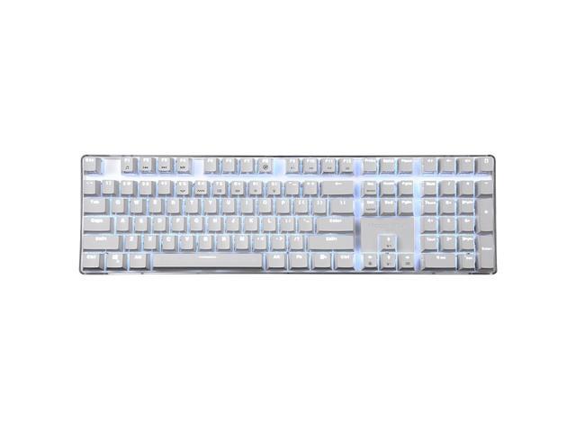 Mechanical Keyboard Gaming Keyboard Brown Switch 100% Full Size 108 keys GATERON switch with White Backlight Case White Magicforce