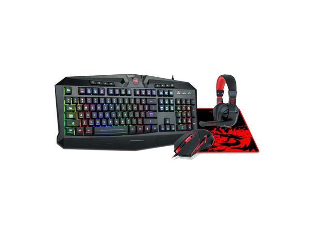Redragon S101-BA Gaming Keyboard M601 Mouse P001 Mouse Pad Headset Combo RGB backlit Gaming Keyboard Programmable backlit Gaming Mouse Large