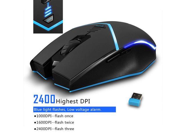 Zelotes F12 2400DPI Wireless Gaming Mouse LED Optical Mouse Mice For PC Laptop