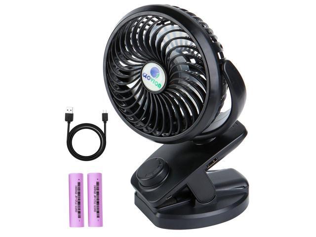 Battery-Operated Clip on Fan Portable Personal Fan for Baby Stroller Rechargeable Battery or USB Powered Fan Power Bank Function Mini Desk