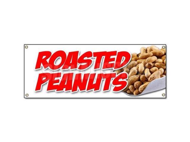 ROASTED PEANUTS BANNER SIGN fresh hot salted jumbo nut nuts boiled georgia