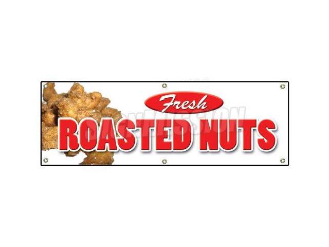 72' ROASTED NUTS BANNER SIGN fresh hot signs stand