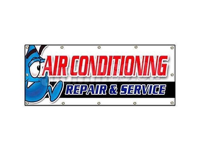 AC REPAIR & SERVICE BANNER SIGN hvac air conditioning estimates finance