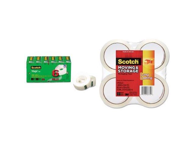 Scotch Magic Tape 3/4 x 1000 Inches Boxed 6 Rolls (810K6) and Scotch Long Lasting Storage Packaging Tape 188 Inches x 546 Yards 4 Rolls