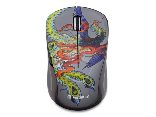 Verbatim Wireless Notebook Multi-Trac Blue LED Mouse Tattoo Series Phoenix 98613