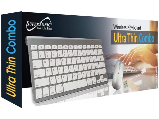 SuperSonic SC-531KBM 24GHz Slim Wireless Keyboard with Wireless Mouse Silver
