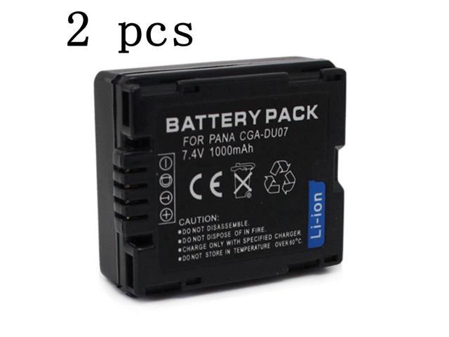 2 pcs 1000mAh VW-VBD070 CGA-DU07 CGA DU07 Camera Battery For PANASONIC CGR-DU06 DU07 NV-GS10 GS100K GS17E PV-GS65