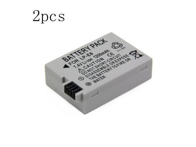 2 pieces 1200mAh LP-E8 LP E8 LPE8 Digital Camera Battery For Canon EOS 550D 600D 650D 700D X4 X5 X6i-BC1