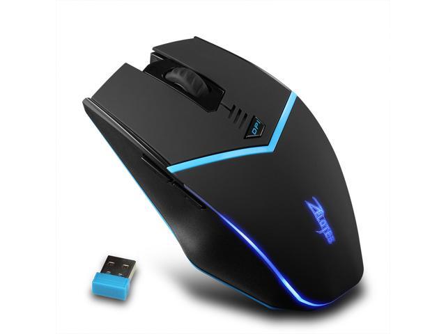 Dropshipping Zelotes F-12 Concise and vogue style Wireless Mouse with Nano Receiver 24G Portable Mobile Gaming Mouse Black