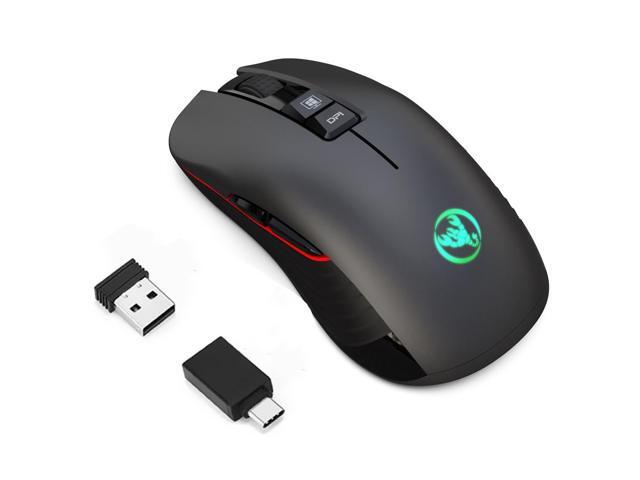HXSJ T30 24GHz 8-key USB Rechargeable Colorful Glowing 3600DPI Four-speed Adjustable Wireless Optical Mute Gaming Mouse for Desktop Computers /