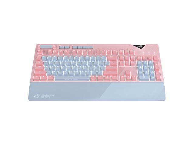 ASUS Strix Flare Pink LTD RGB Backlight Wired Gaming Keyboard with Detachable Wrist Rest (Mechanical Red Switch)
