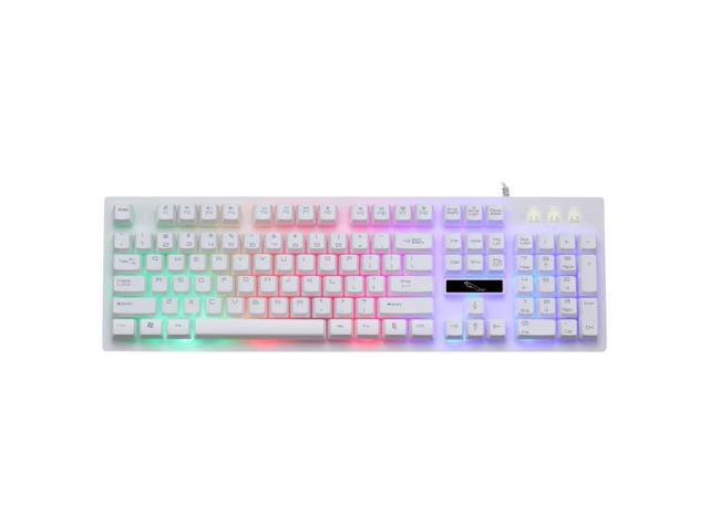 ZGB G20 104 Keys USB Wired Mechanical RGB Backlight Computer Keyboard Gaming Keyboard(White)