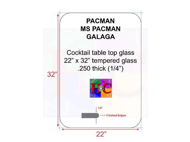RetroArcade us Replacement cocktail table top glass; Fits Bally/Midway 4 inch radius