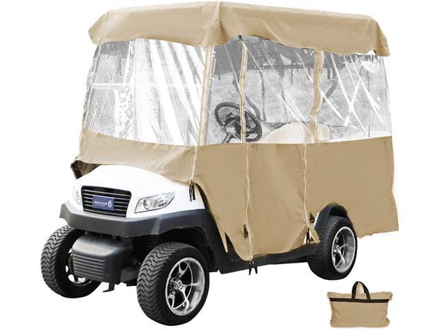VEVOR Golf Cart Enclosure 4-Person Golf Cart Cover 4-Sided Fairway Deluxe 300D Waterproof Driving Enclosure with Transparent Windows Fit for