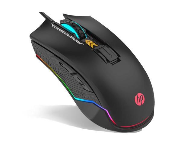 HP Wired Gaming Mouse LED RGB Backlit Adjustable 6200 DPI 6 Programmable Buttons Ergonomic USB Mice for Gamers