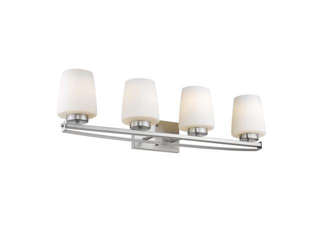 Chloe Lighting CH2R003BN31-BL4 Olivia Contemporary 4 Light Brushed Nickel Bath Vanity Light Etched White Glass - 31 in