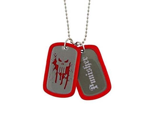 Dog Tag Marvel Comics Punisher Vigilante Red Skull Double Dog Tags Necklace Pendant vintage jewelry