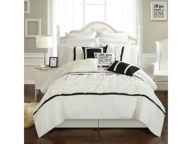 Chic Home CS2756 Ashville Comforter Set - King Size White - 16 Piece