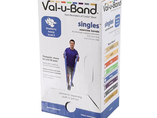 Fabrication Enterprises 10-6274 Val-U-Band Exercise Band 5 ft Singles Dispenser Blueberry 4 -30 Piece