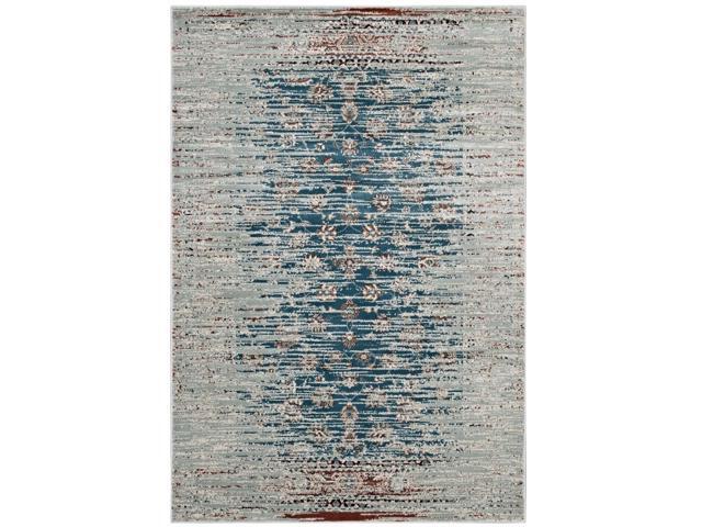 Hesper Distressed Contemporary Floral Lattice 5x8 Area Rug